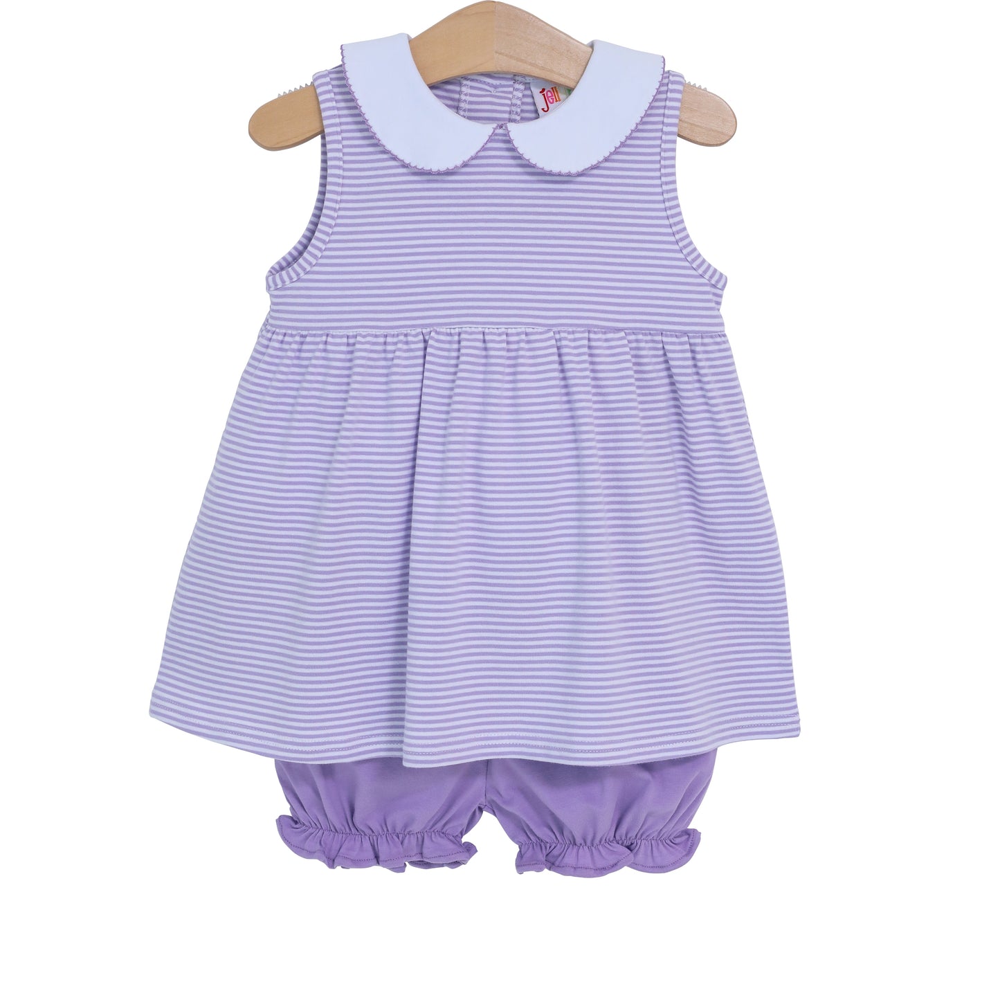 Charlotte Sleeveless Bloomer Set Purple Stripes