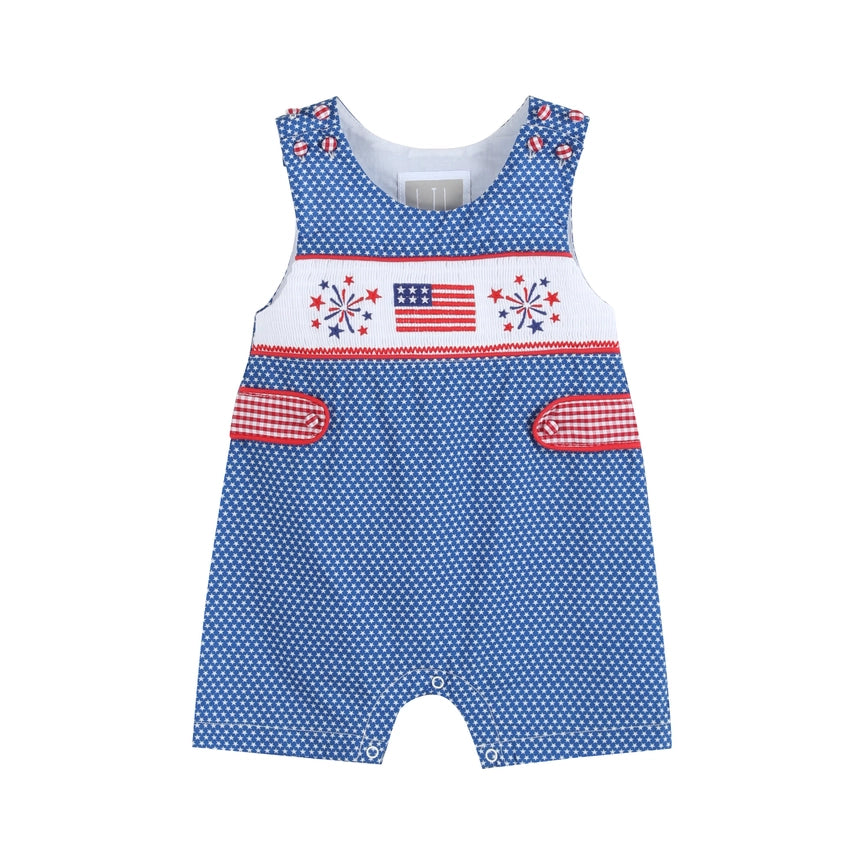 USA Flag and Fireworks Smocked Jon Jons