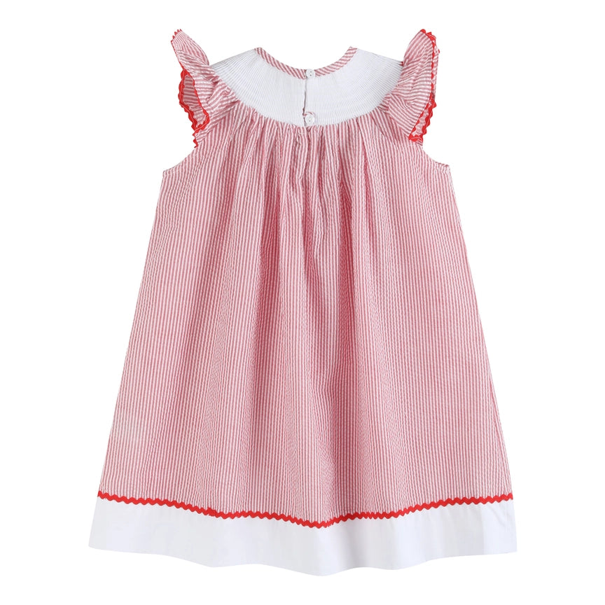 Red Smocked Strawberry Dress